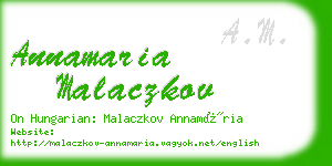 annamaria malaczkov business card